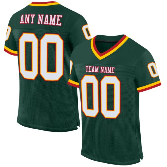 Maillot de football rétro authentique en maille verte, blanche et rouge Maillot de football rétro authentique en maille verte, blanche et rouge